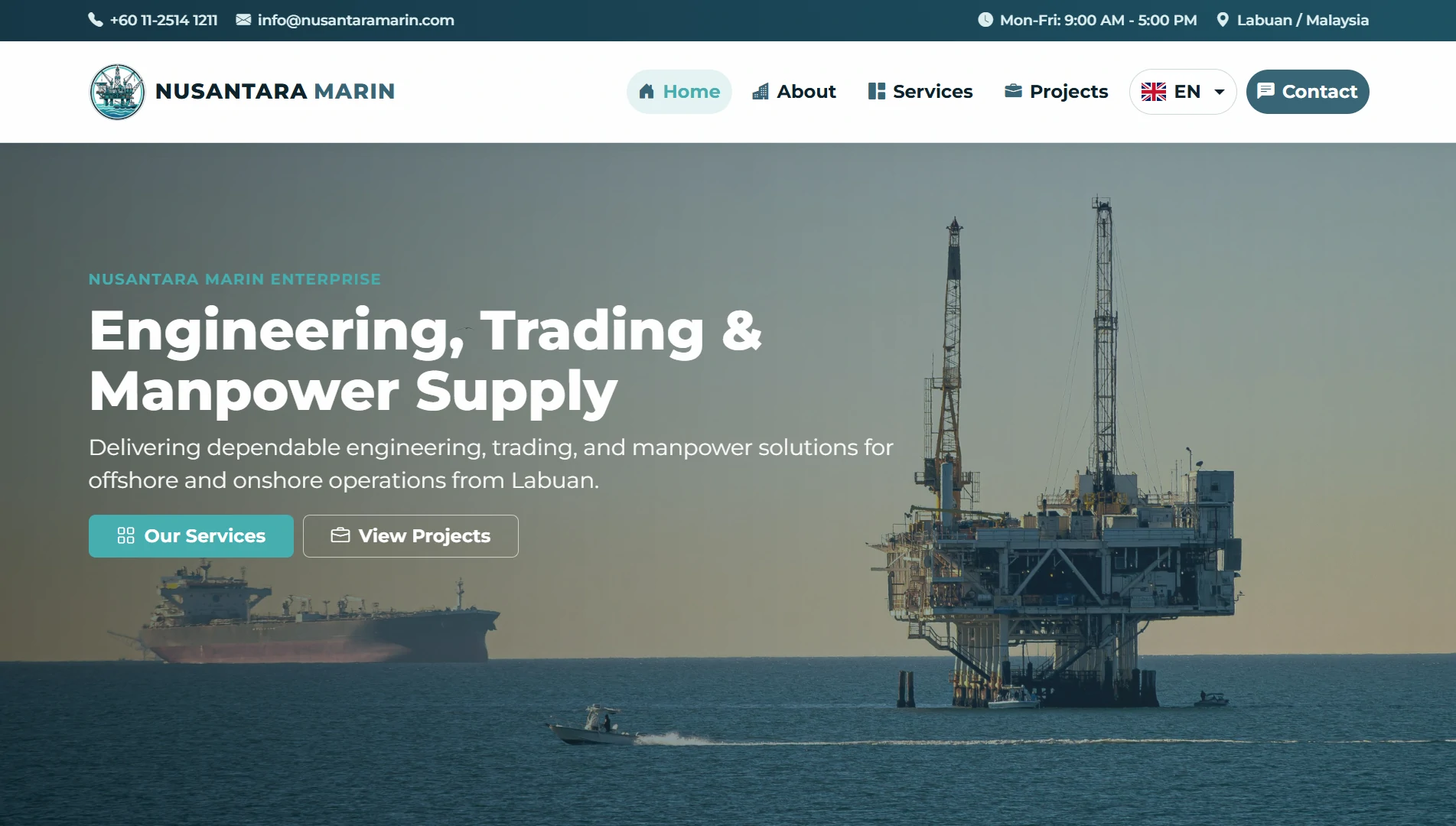 Nusantara Marin Enterprise website preview